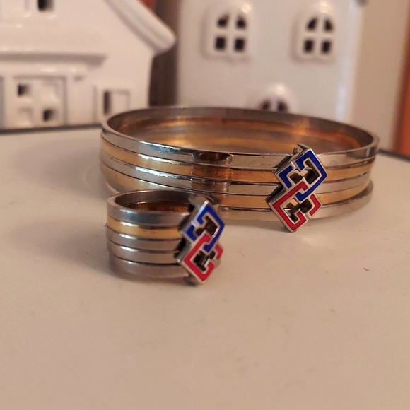 Amazing Gucci 5 band Gucci bracelet and ring, 925, enamel, vintage EMC! - Picture 2 of 11